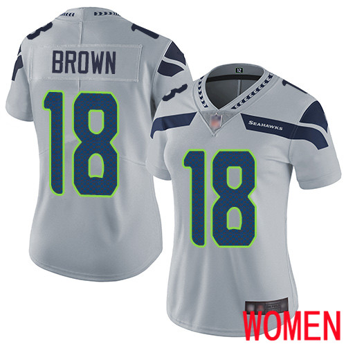 Seattle Seahawks Limited Grey Women Jaron Brown Alternate Jersey NFL Football #18 Vapor Untouchable
